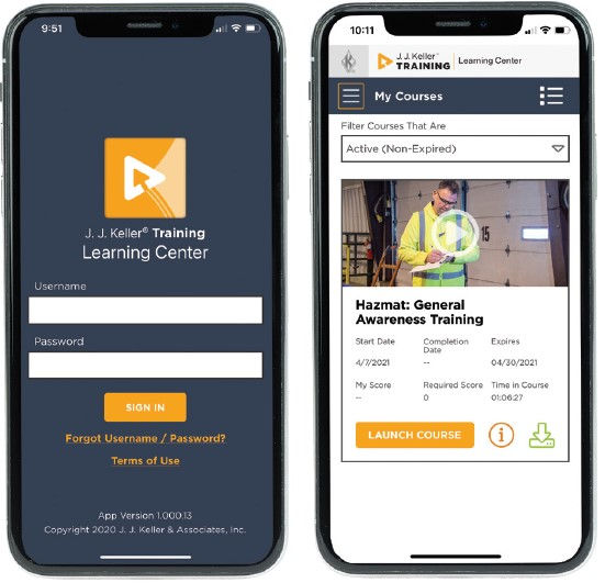 J. J. Keller Training Mobile App for Learners