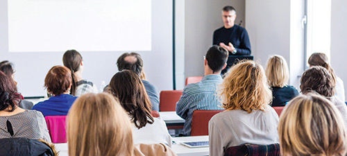 Instructor delivering classroom training